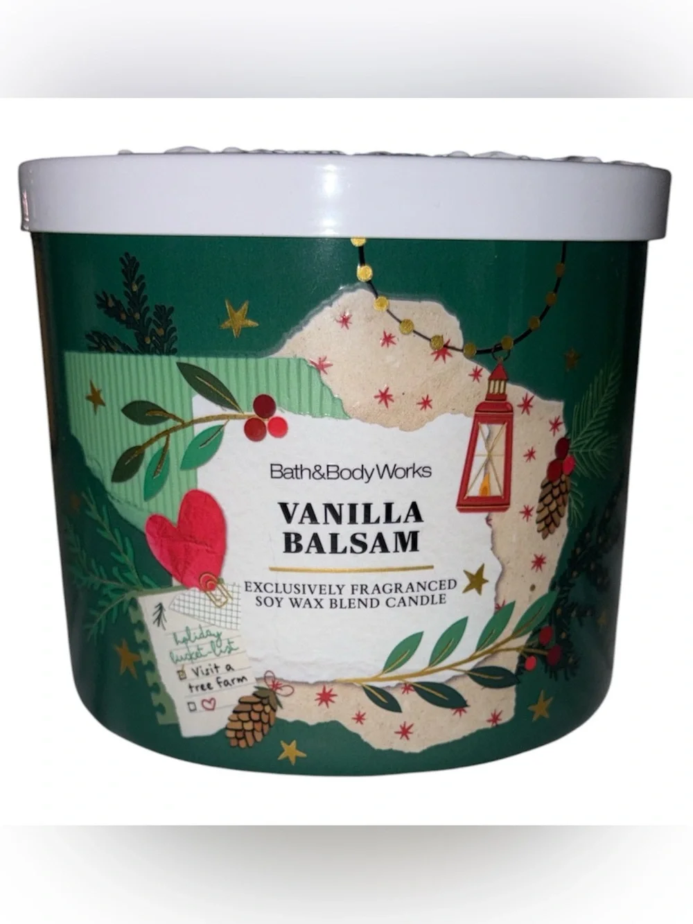 Bath & Body Works White Barn candle 14.5 oz 3 wick new Vanilla Balsam